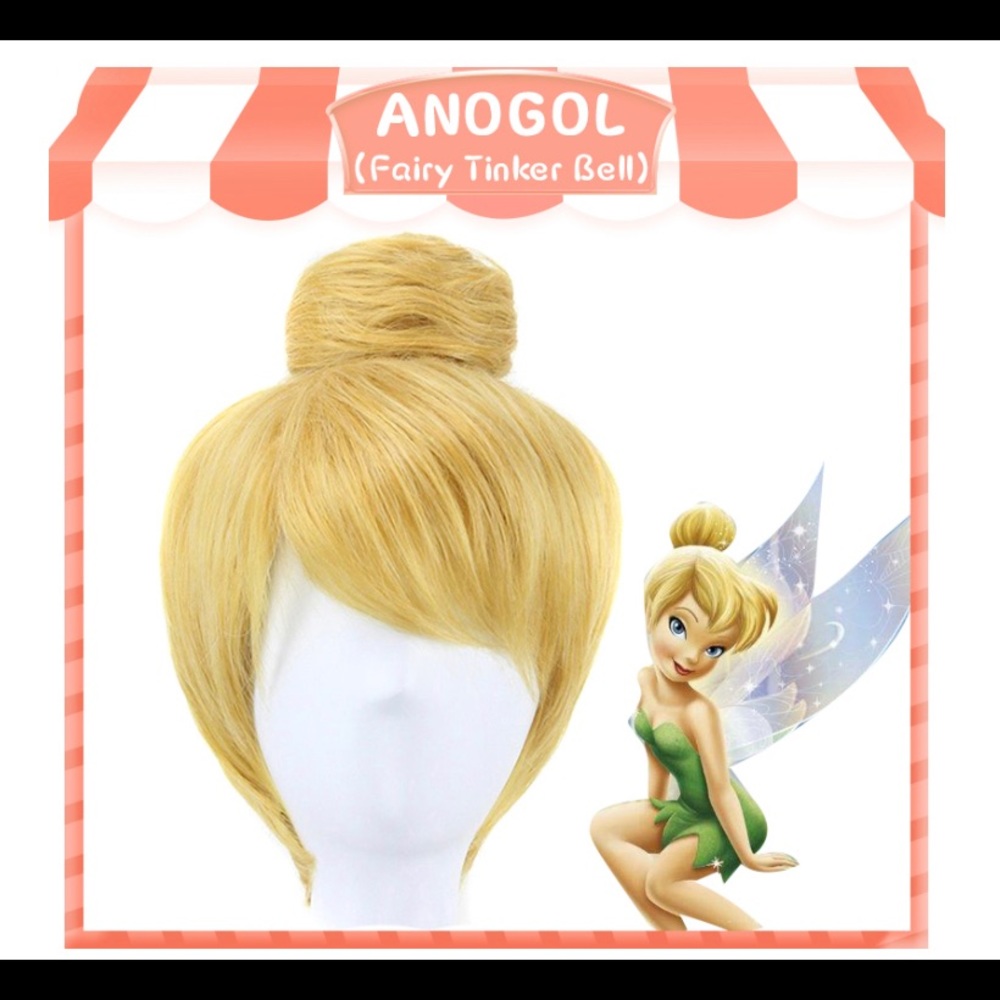 Anogol Tinkerbell fairy Wig